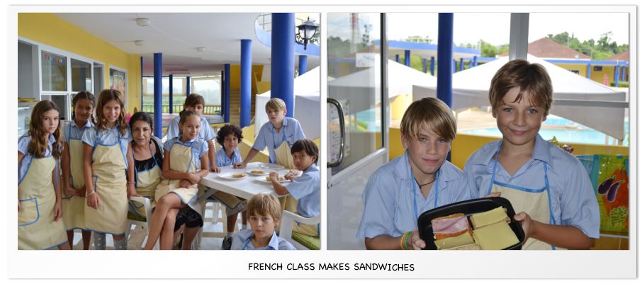 French Class makes sandwiches