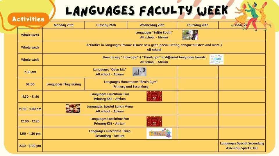 Languages faculty week Announcement for Assembly