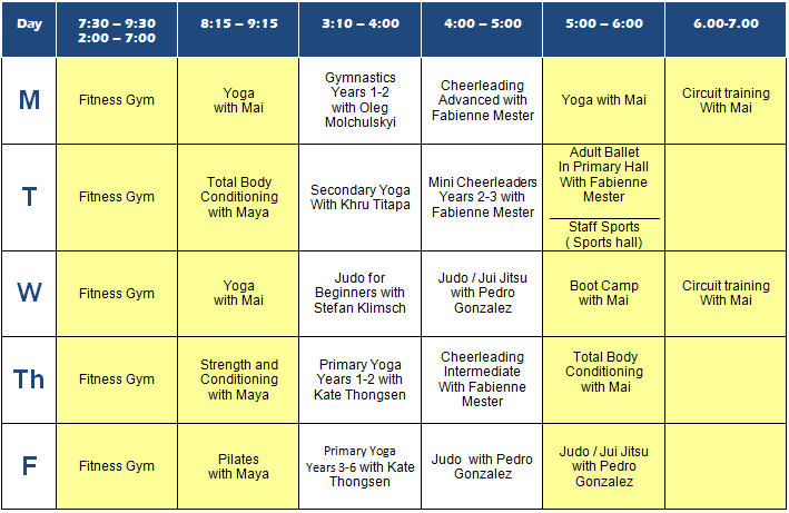 Gym Schedule