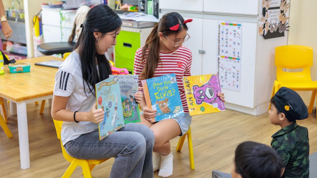 Year 13 Students Share Storytime with Reception